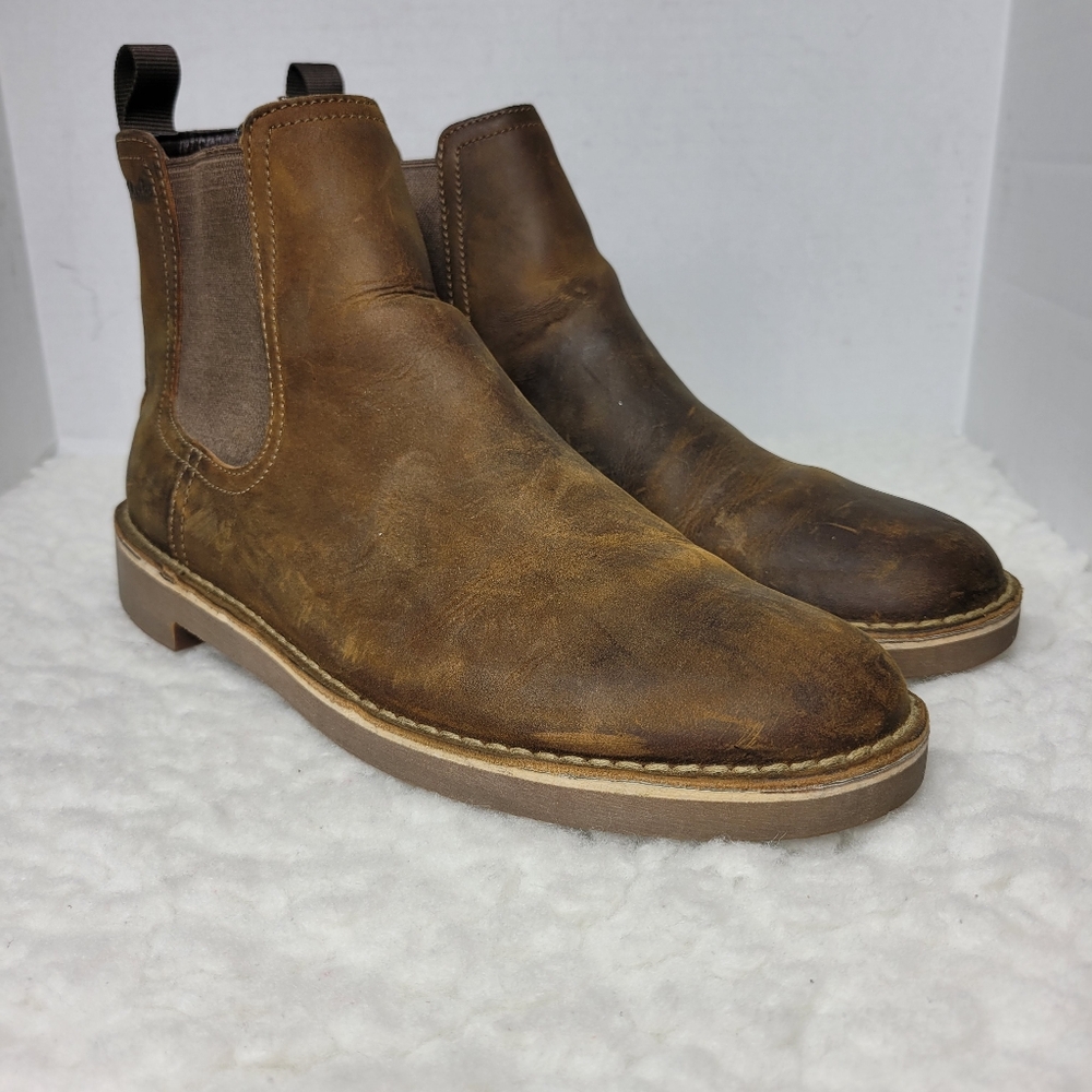 Clarks Chelsea Boots Bushacre Hill Brown Mens Size 11 M Leather Ankle Boots Good